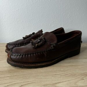 Allen‎ Edmonds Brown Kingfield Leather Slip On Moccasin Loafers Mens Size 10 D
